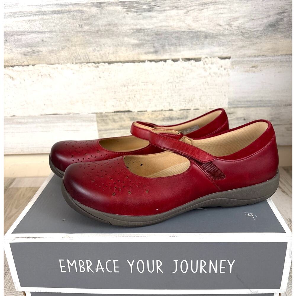 Dansko Womens 40W Stacy Red Leather Slip On Shoes Comfort Casual NWT